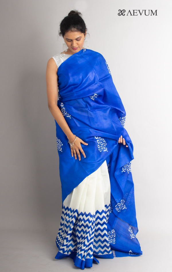 Three Ply Murshidabad  Pure Silk With Blouse Piece - 0684 Saree Riya's Collection   