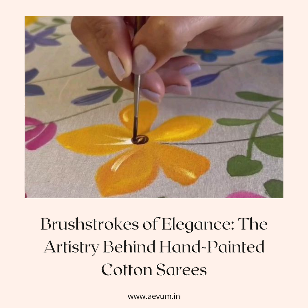 <h1>Brushstrokes of Elegance: The Artistry Behind Hand-Painted Cotton Sarees</h1>
