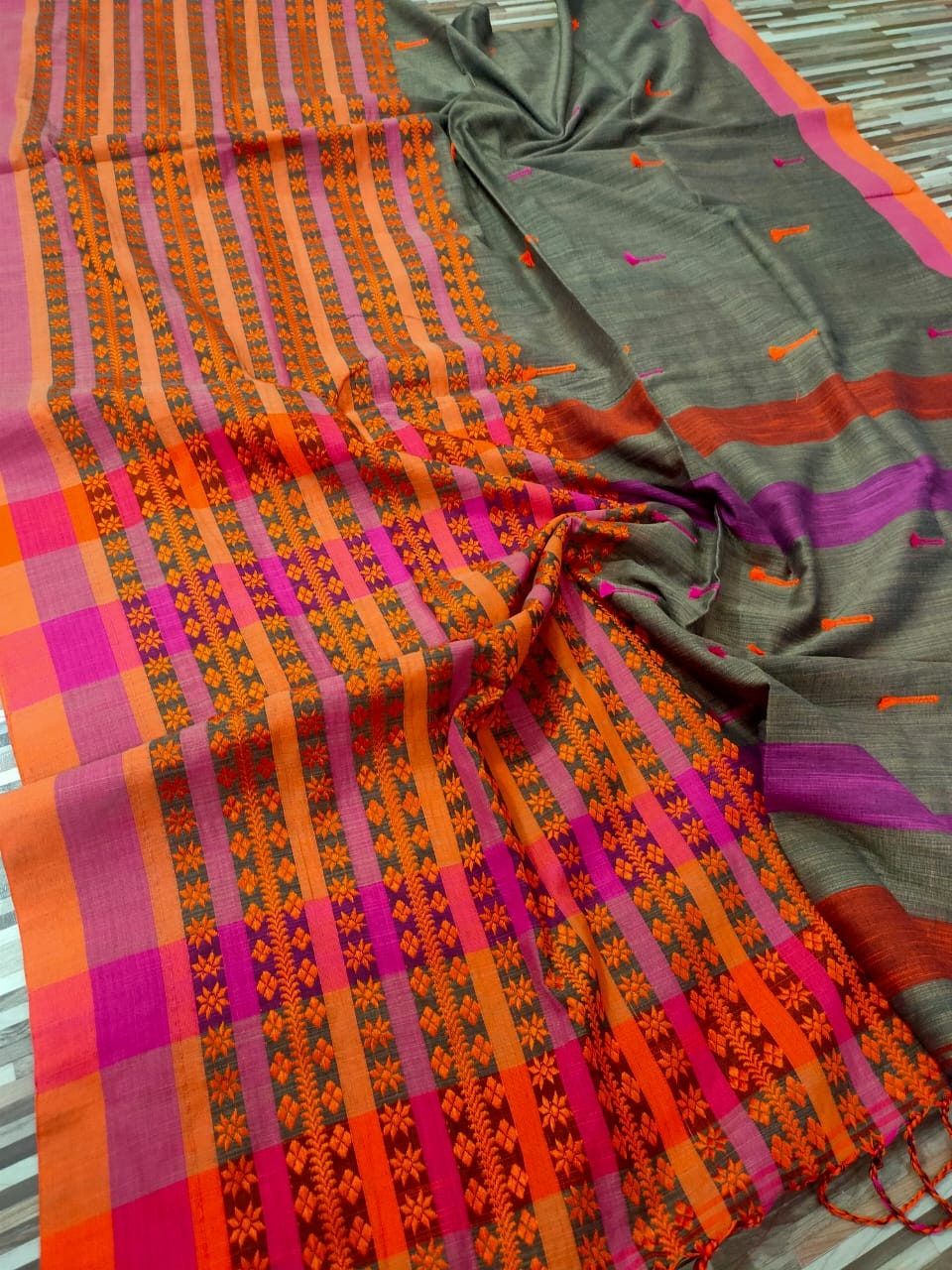 Begampuri khadi cotton saree clearance