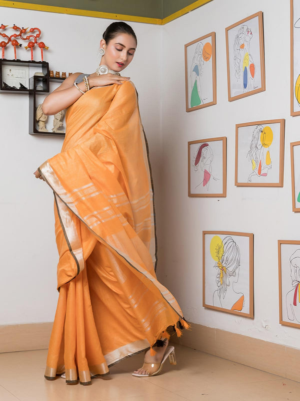 Semi Linen Saree with Blouse Piece - 0020
