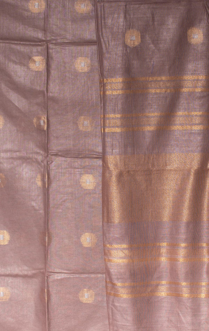Semi Linen Saree With Zari Buti - 0161 Saree Tausif   