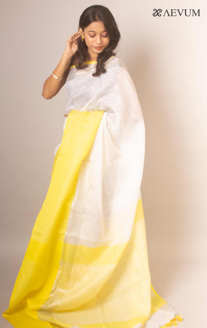 Pure Linen by Linen Mahapar Saree - 0162 Saree Adworthy   