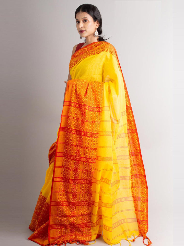 Begampuri Handwoven Premium Quality Bengal Cotton Saree - 19211 Saree AEVUM   