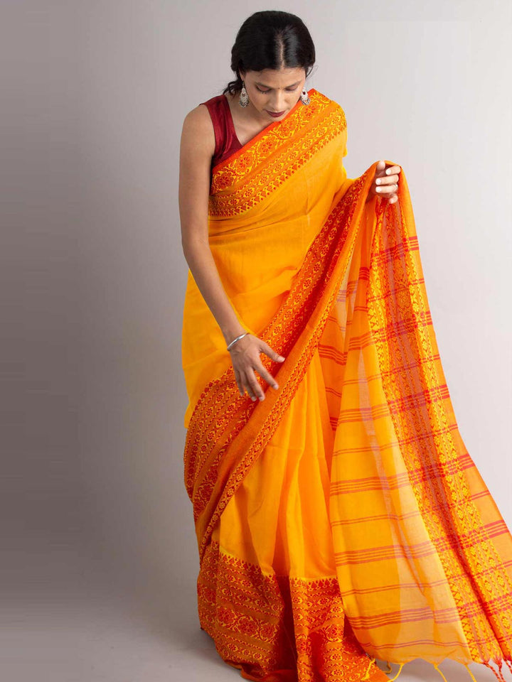 Begampuri Bengal Cotton Handloom Saree - 19175 Saree AEVUM 2   