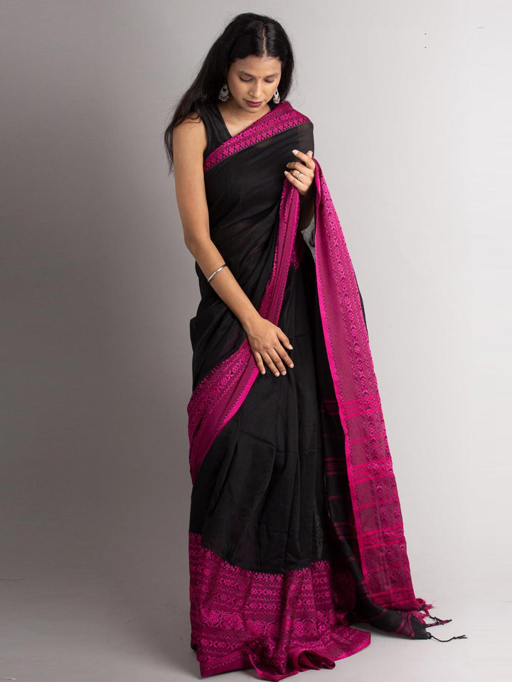 Begampuri Handwoven Premium Quality Bengal Cotton Saree - 19230 Saree AEVUM   