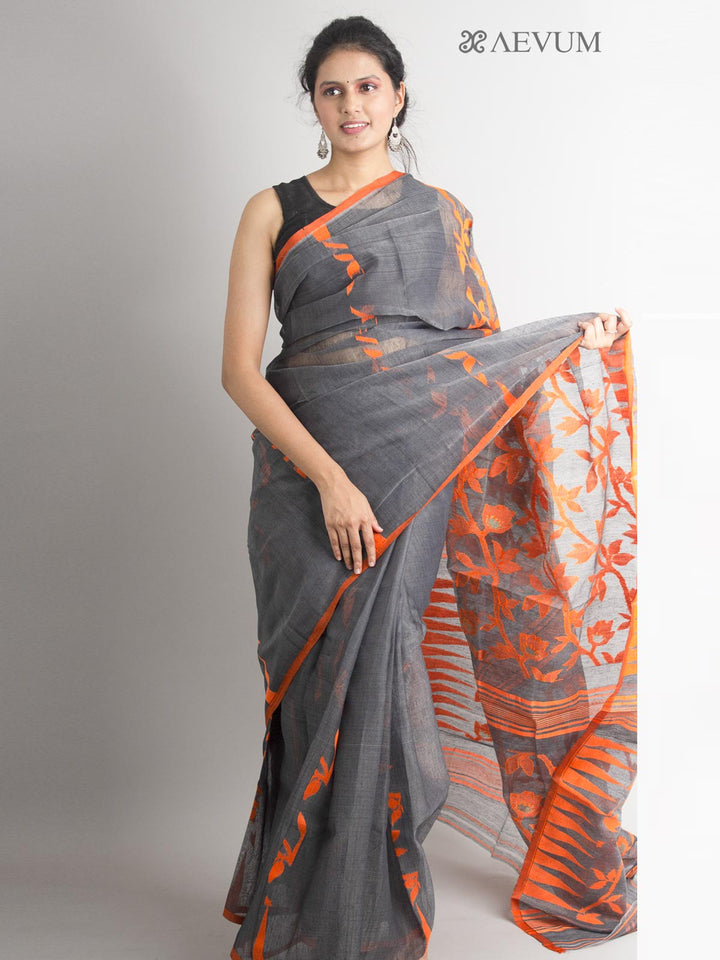 Pati Lata Gap Jamdani without Blouse Piece - 0392 Saree AEVUM