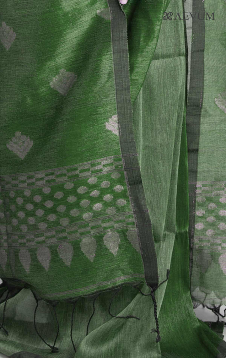 Organic Linen handloom Saree with blouse - 0426 - AEVUM