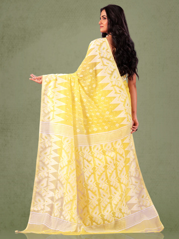 Soft Dhakai Jamdani without Blouse Piece - 0444 Saree AEVUM