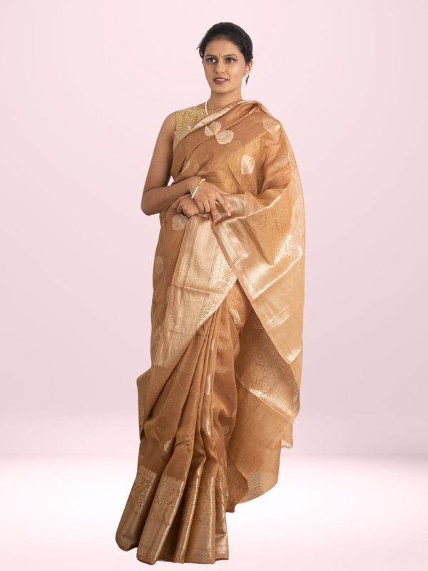Silk Linen Banarasi Handloom Saree - 0449 Saree Sarala Devi   