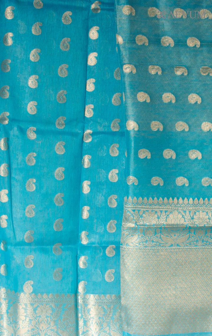 Silk Linen Banarasi Handloom Saree - 0450 - AEVUM