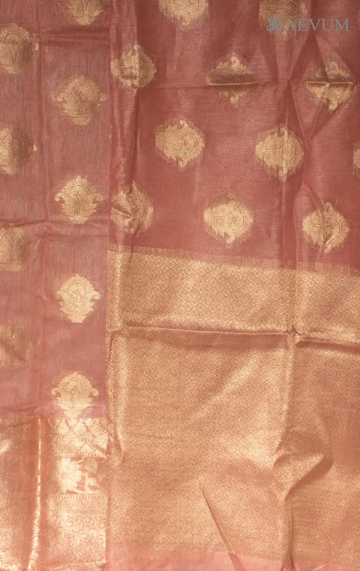 Silk Linen Banarasi Handloom Saree - 0451 - AEVUM