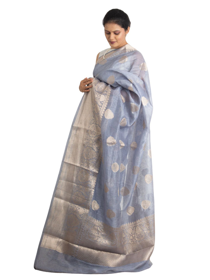 Silk Linen Banarasi Handloom Saree - 0452 Saree Sarala Devi   