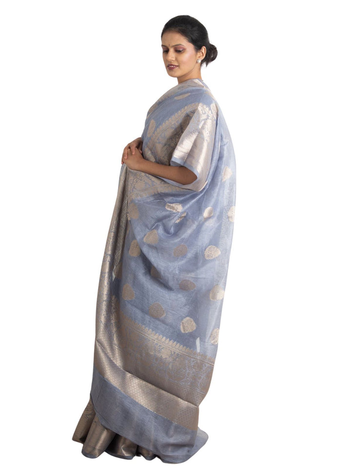 Silk Linen Banarasi Handloom Saree - 0452 Saree Sarala Devi   