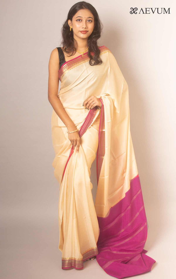 Mysore Silk Saree with Silk Mark - 0457 - AEVUM