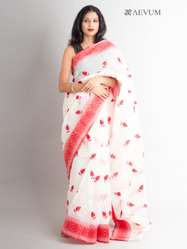 Bengal Cotton Tant Saree with Embroidery - 0465 Saree AEVUM