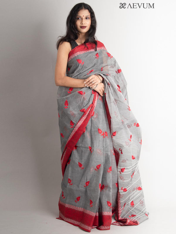 Bengal Cotton Tant Saree with Embroidery - 0466 Saree AEVUM