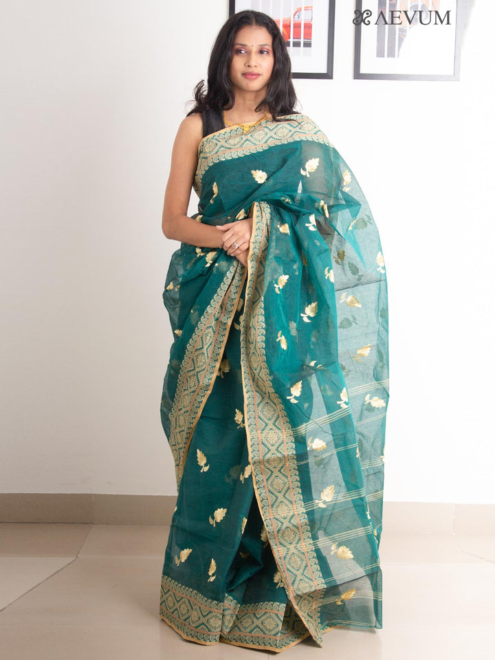 Bengal Cotton Tant Saree with Embroidery - 0467 Saree AEVUM