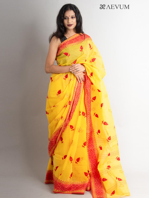 Bengal Cotton Tant Saree with Embroidery - 0469 Saree AEVUM