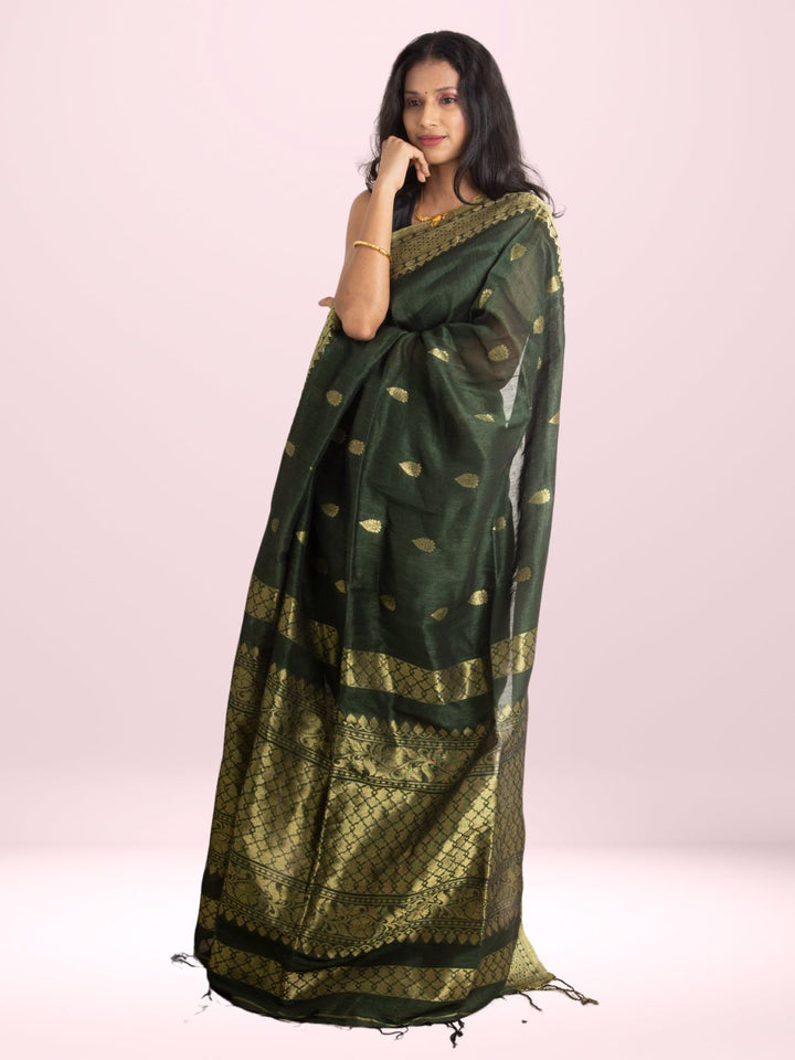 Silk Linen Banarasi Handloom Saree - 0486 Saree Rana Das   