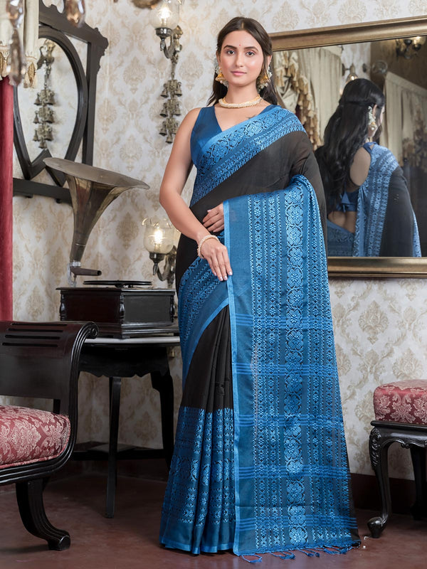 Begampuri Bengal Cotton Handloom Saree - 0493