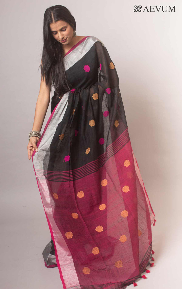 Bengal Cotton Khaadi Handloom Saree with Blouse piece - 0497 Saree AEVUM