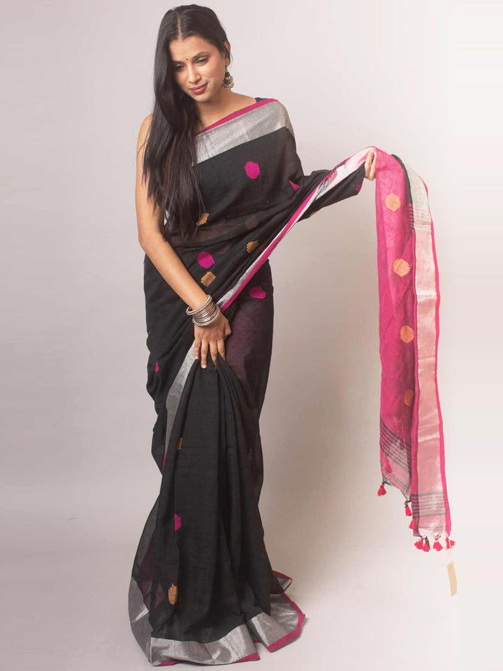 Bengal Cotton Khaadi Handloom Saree with Blouse piece - 0497 Saree AEVUM
