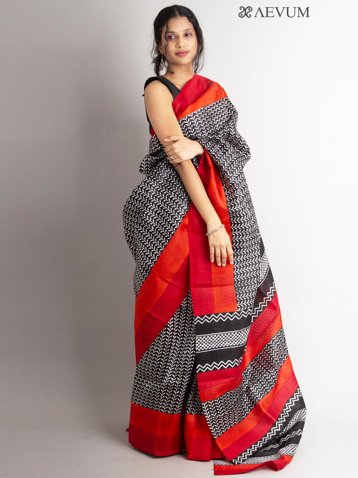 Three Ply Murshidabad Pure Silk With Blouse Piece - 0582 Saree AEVUM