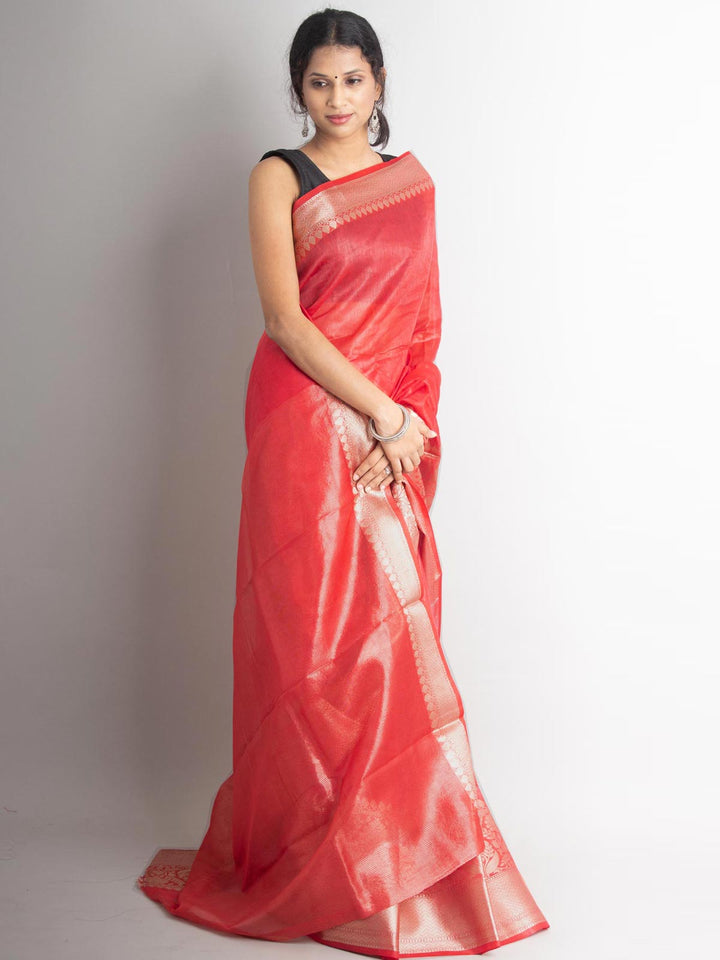 Silk Linen Banarasi Handloom Saree - 0700 Saree Sarala Devi   