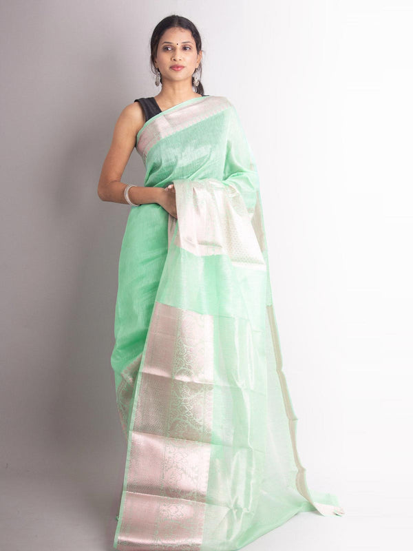 Silk Linen Banarasi Handloom Saree - 0705 Saree Sarala Devi   