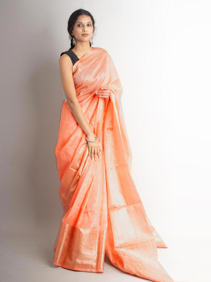 Silk Linen Banarasi Handloom Saree - 0706 Saree Seratuzzama   