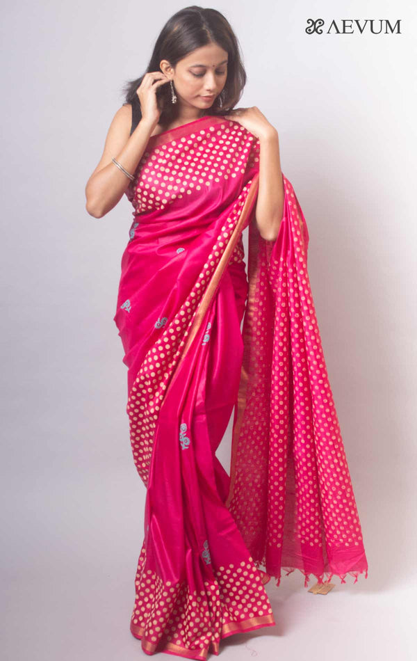 Katan Madhubani Silk Saree with Blouse Piece - 0777 Saree AEVUM   