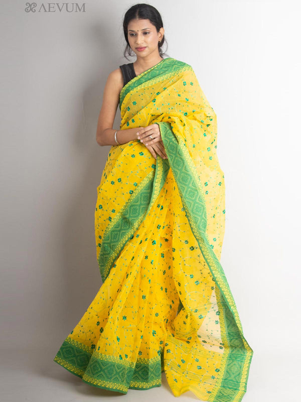 Bengal Cotton Tant Saree with Embroidery - 0804 Saree AEVUM