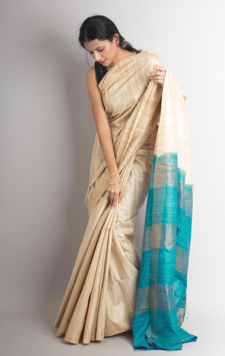 Gicha Tussar Silk Saree with Silk Mark - 0806 - AEVUM