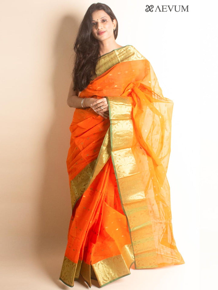 Bengal Cotton Zari Tant Handloom Saree Without Blouse Piece - 0833 Saree AEVUM
