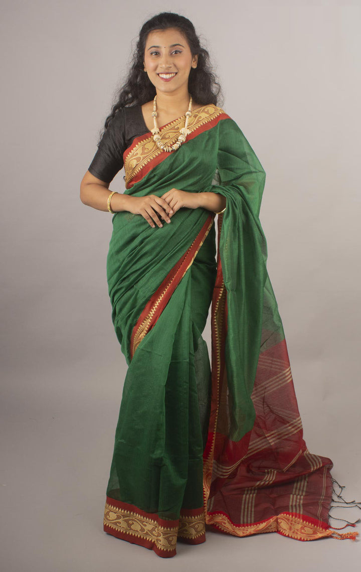 Bengal Handloom Cotton Silk Saree - 10433 Saree Ashoke Pal   