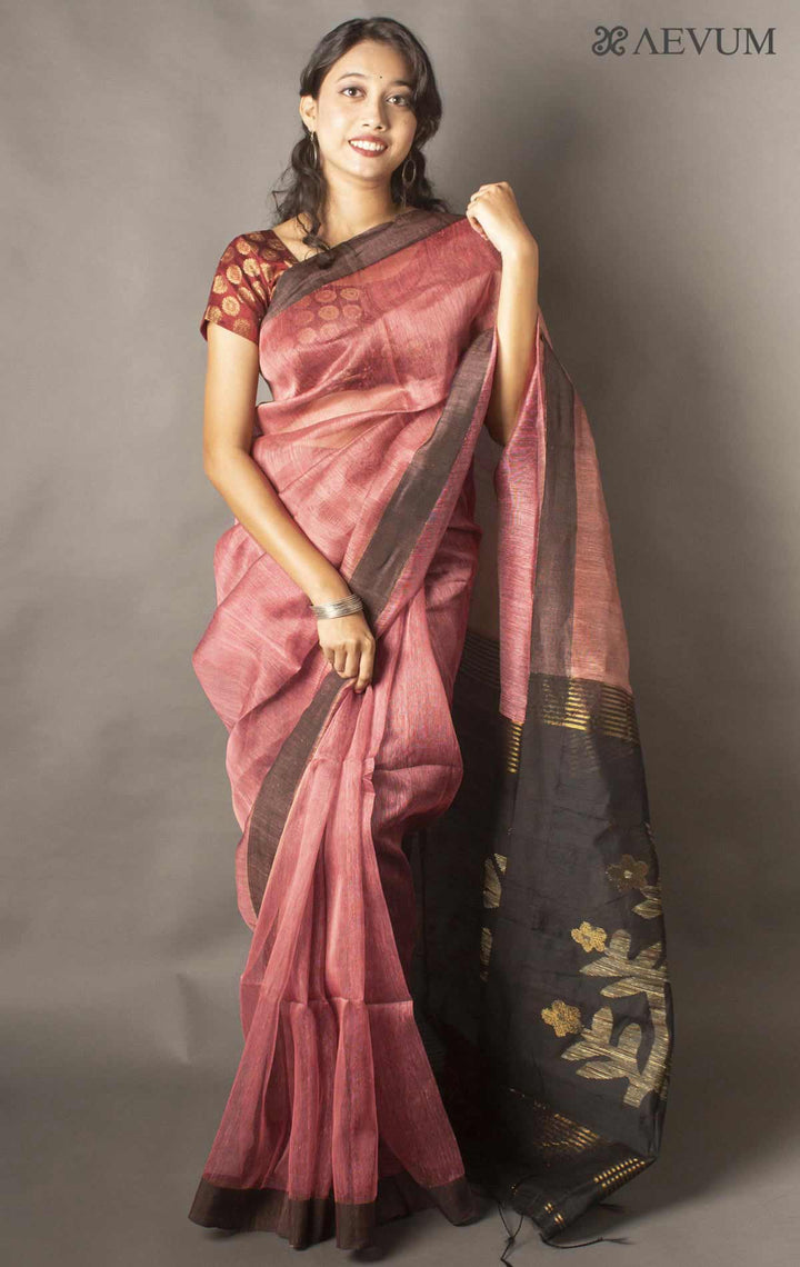 Silk Linen Saree with Blouse Piece -11251 Saree Riya's Collection   