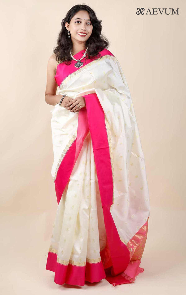 Soft Silk Gorod Saree With Zari Motifs - 11410 - AEVUM