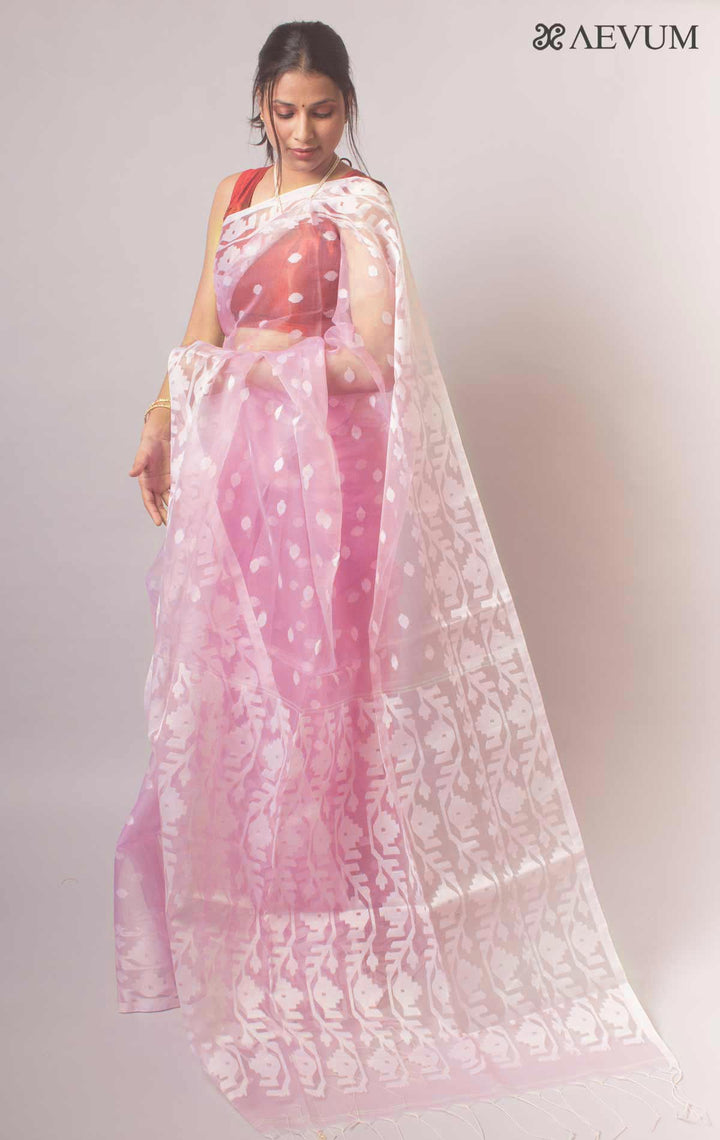 Muslin Dhakai Jamdani Saree - 17726 Saree AEVUM