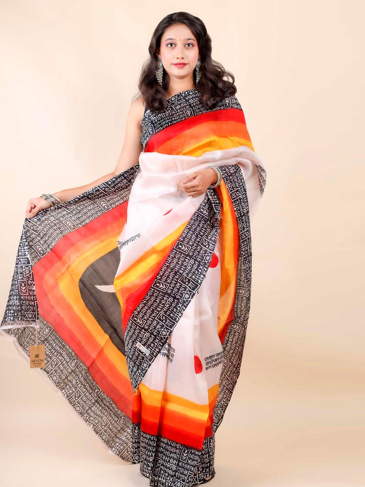 Three Ply Murshidabad Pure Silk Saree with Silk Mark - 11751 Saree AEVUM   