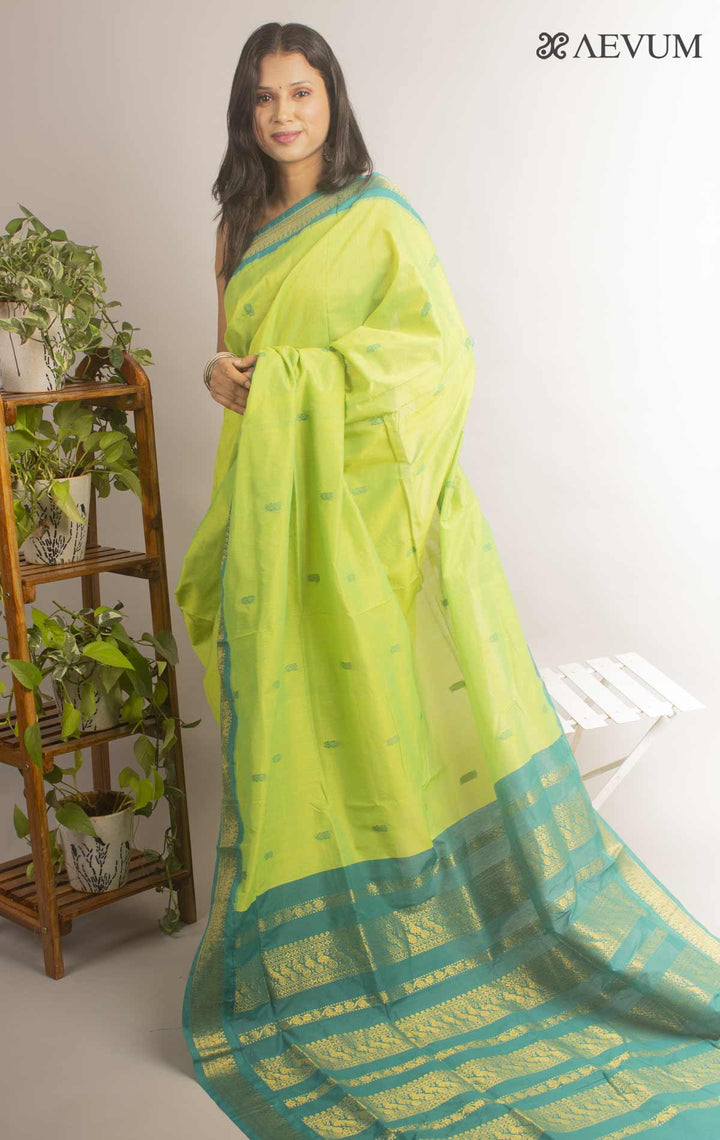 Kalyani South Cotton Silk Handloom Saree with Blouse Piece By Aevum- 11758 Saree SSH   