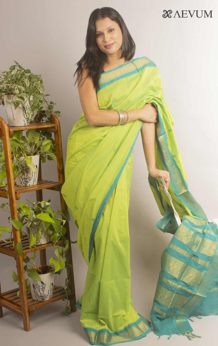 Kalyani South Cotton Silk Handloom Saree with Blouse Piece By Aevum- 11758 Saree SSH   