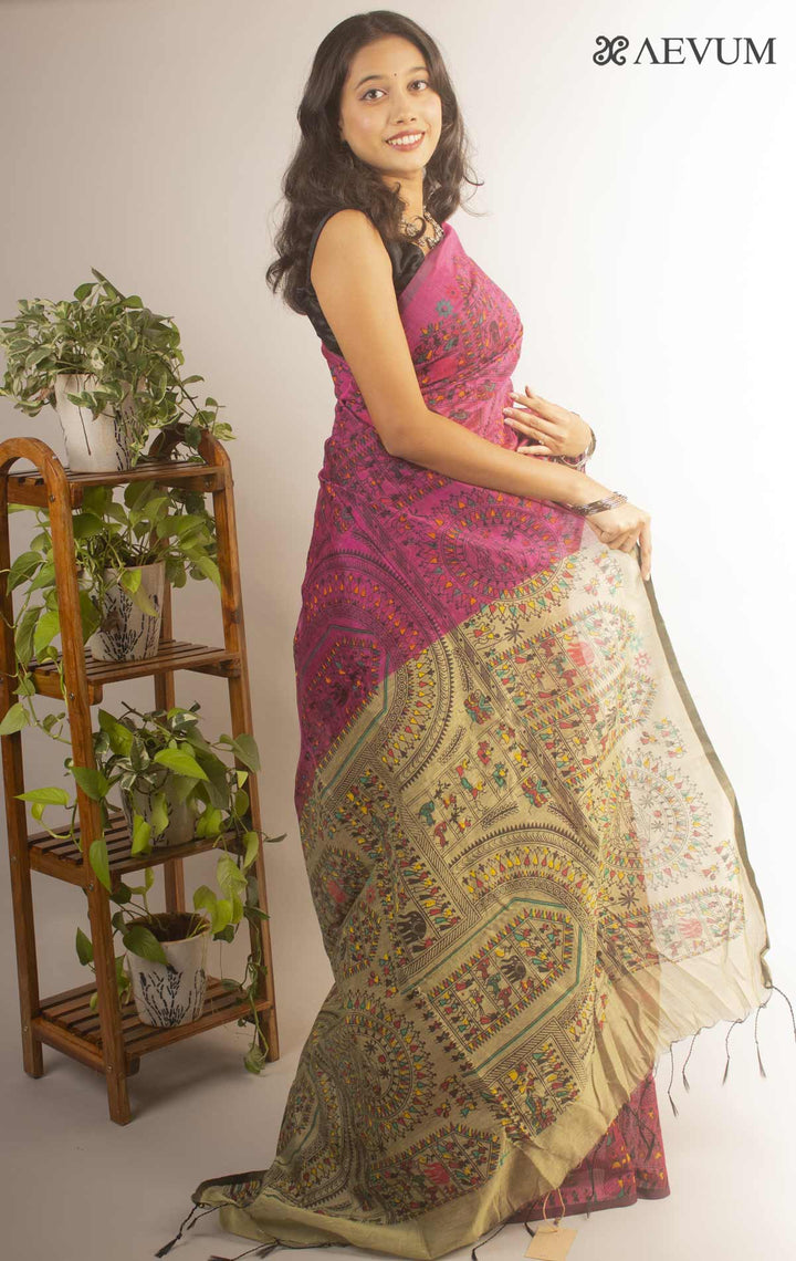 Bengal Cotton Silk Handloom Saree By Aevum - 11874 - AEVUM