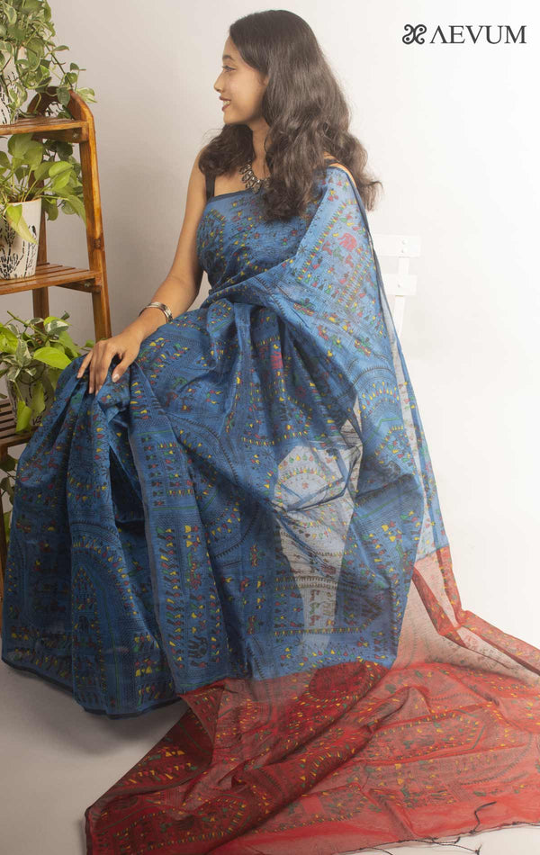Bengal Cotton Silk Handloom Saree By Aevum - 11878 - AEVUM