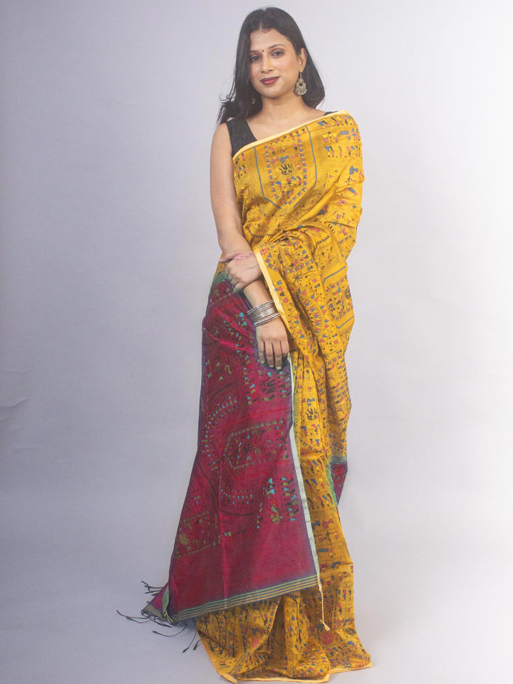 Bengal Cotton Silk Handloom Saree - 11878 Saree AEVUM