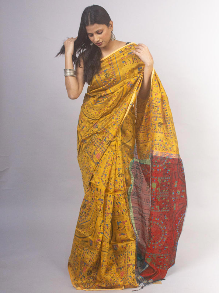 Bengal Cotton Silk Handloom Saree - 11878 Saree AEVUM