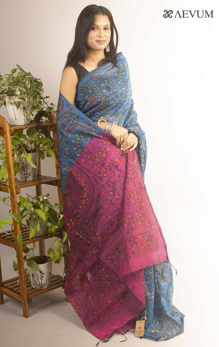 Bengal Cotton Silk Handloom Saree By Aevum - 11879 - AEVUM