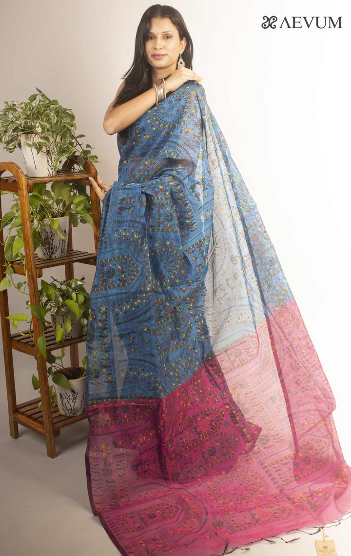 Bengal Cotton Silk Handloom Saree By Aevum - 11879 - AEVUM