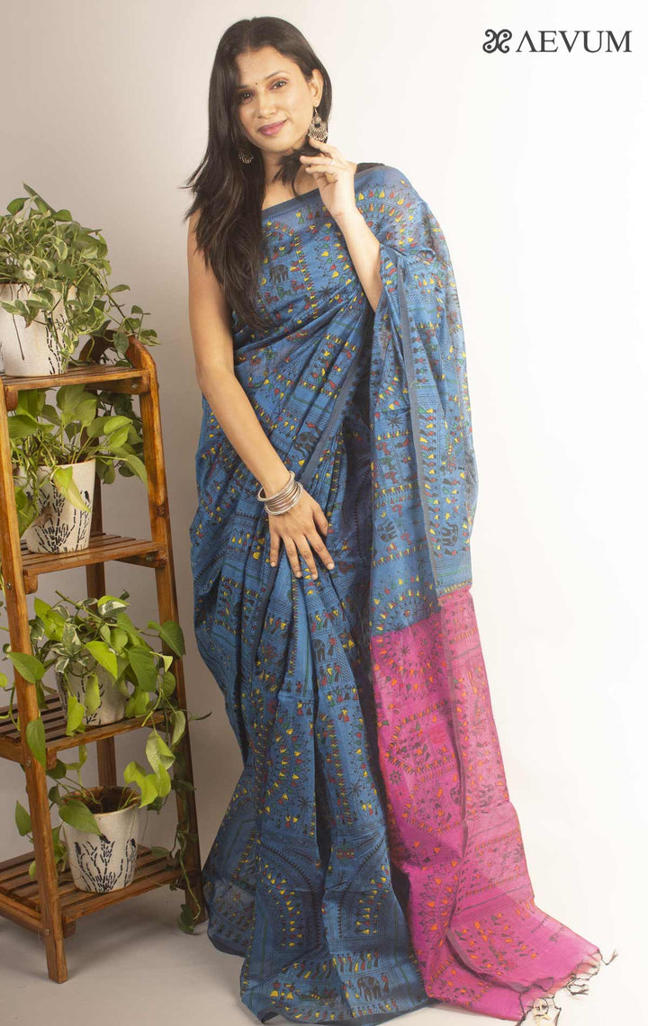Bengal Cotton Silk Handloom Saree By Aevum - 11879 - AEVUM
