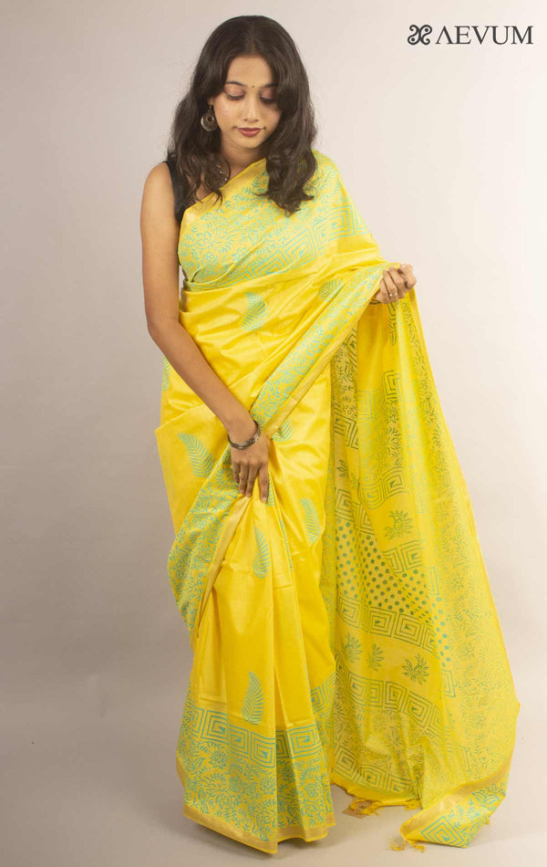 Katan Madhubani Silk Saree - 12695 - AEVUM