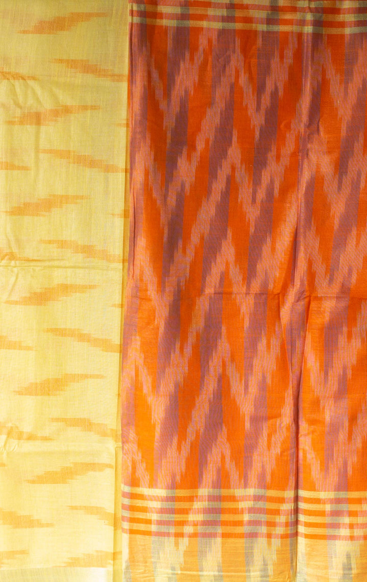 Semi Linen Ikkat Saree With Blouse Piece - 14005 Saree Adworthy   